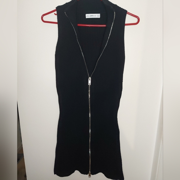Zara Knit Zipper Stretch Dress - Picture 4 of 7